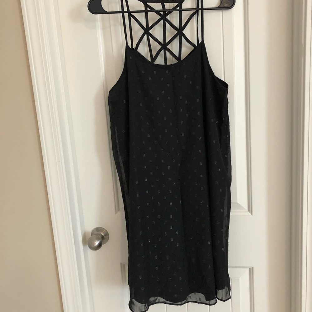 Charming Charlie Black chiffon shift dress LBD